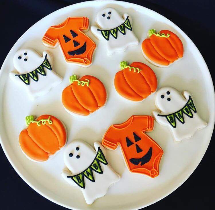 Pumpkin And Ghost Design Cookies